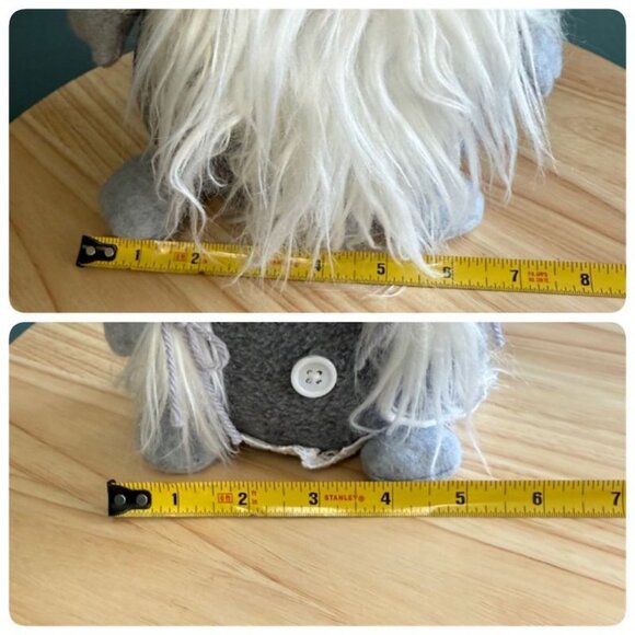 Mr & Mrs Gnome Plush Decoration Set 17" Tall Gray Winter Bean Bag Weighted Base - Picture 10 of 10